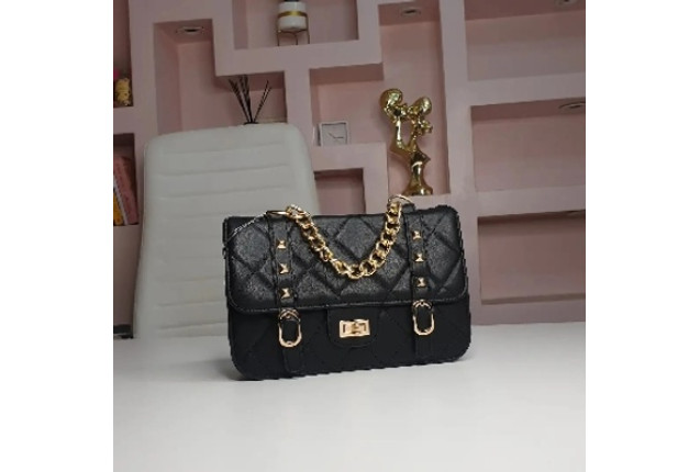 Leather Black Ladies Handbag