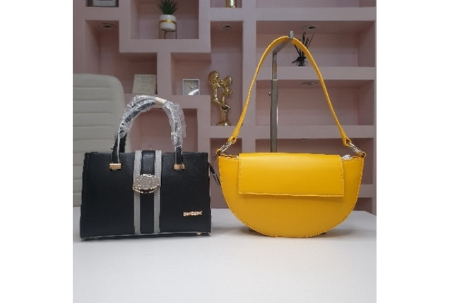 Fashion Classic Handbags - Black and Yellow