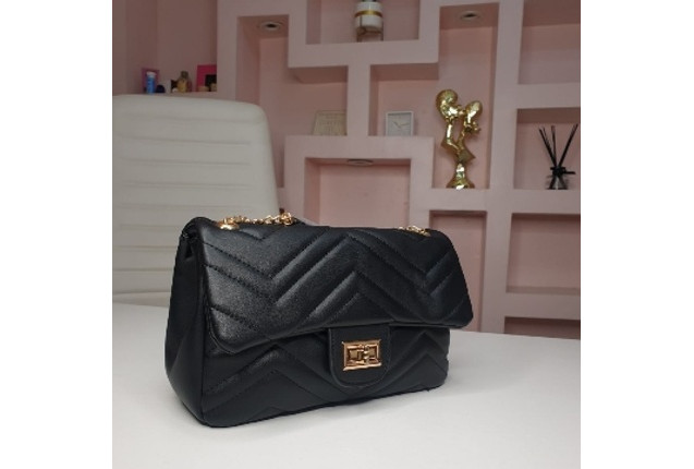 Midi Classic Leather Handbags - Black