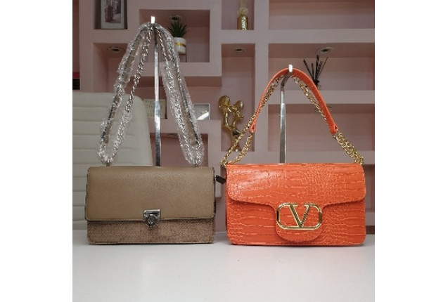 Fashion Classic Handbags - Orange and Brown