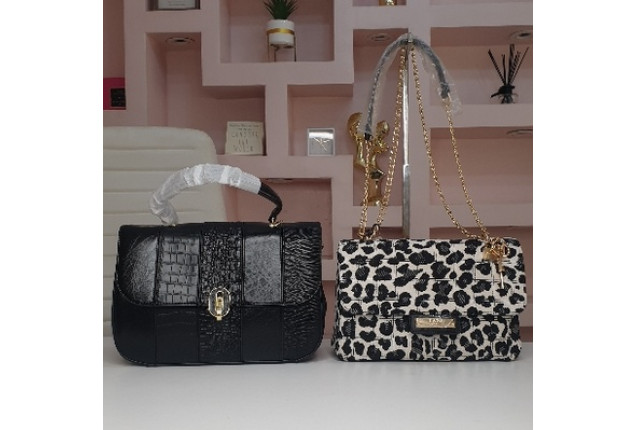 Fashion Classic Handbags - Animal Skin and Black