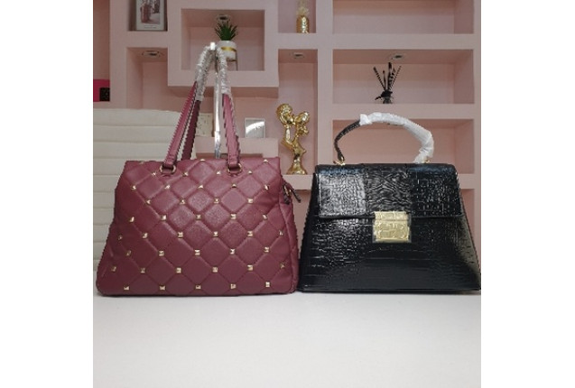 Fashion Classic Wine Studded and Black Handbags -