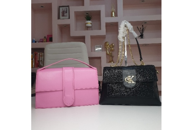 Fashion Classic Handbags - Pink and Black