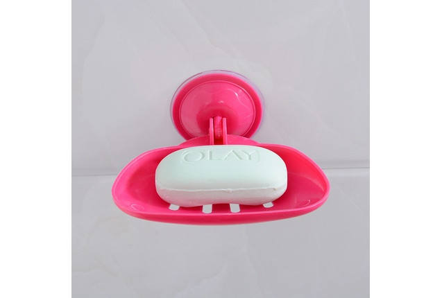 Bathroom Plastic Hollow Out Suction Cup Soap Holder Dish x  1