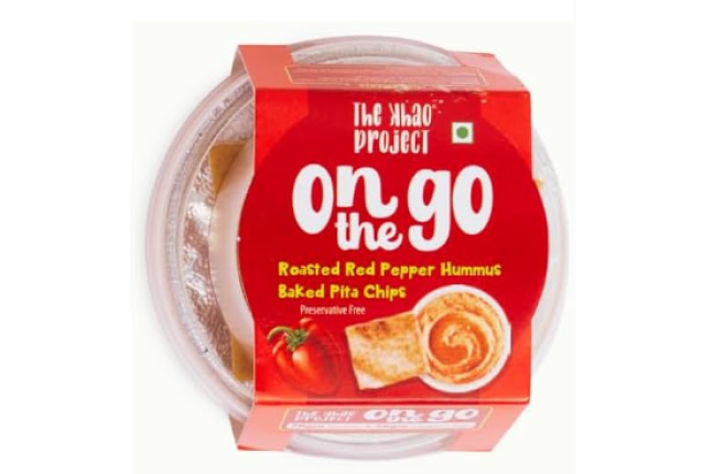 On the Go Hummus & Baked Pita  90 grams (Roasted Red Pepper)