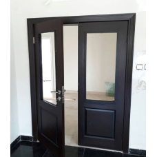 Double Leaf Panel Door with Glass Insert