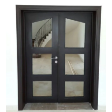 Double Leaf Panel Door with Glass Insert