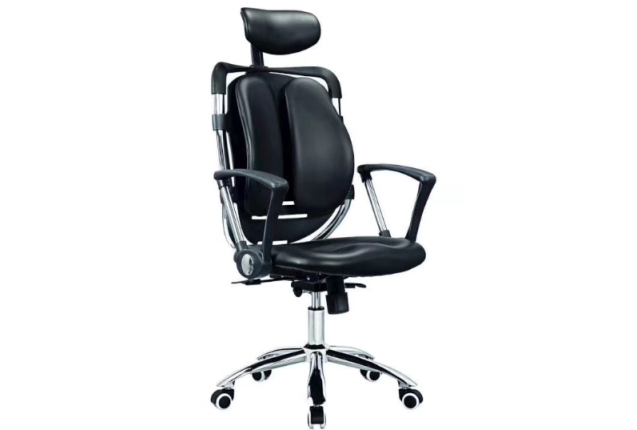 Equinox Ergonomic Kidney Leather Fixed Armrest Chair – EQEG02