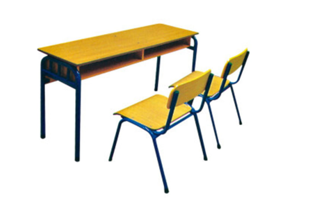 Double Seater Classroom Desk with Metal Frame – EQCLRT069