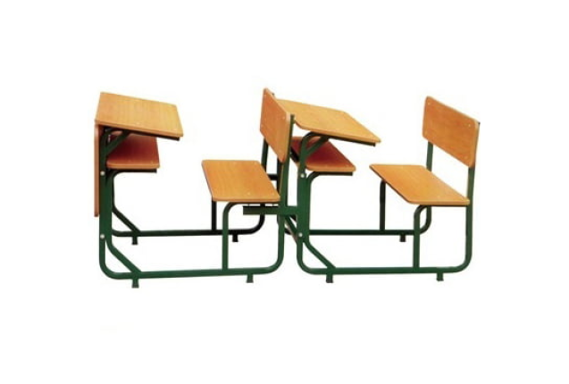 Double Seater Classroom Desk with Metal Frame – EQCLRT061