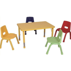 Nursery Plastic Desk with 4 Chairs – EQSC09