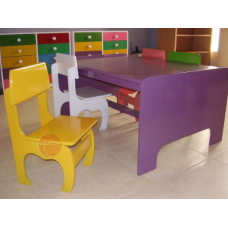 4 Seater Preschool Desk with 4 Chairs – EQSC02