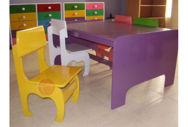 4 Seater Preschool Desk with 4 Chairs – EQSC02