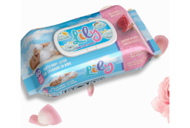 Lily Baby Wet Wipes 60pcs with lid x 24