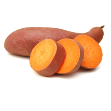 Orange fresh Sweet Potatoes pe