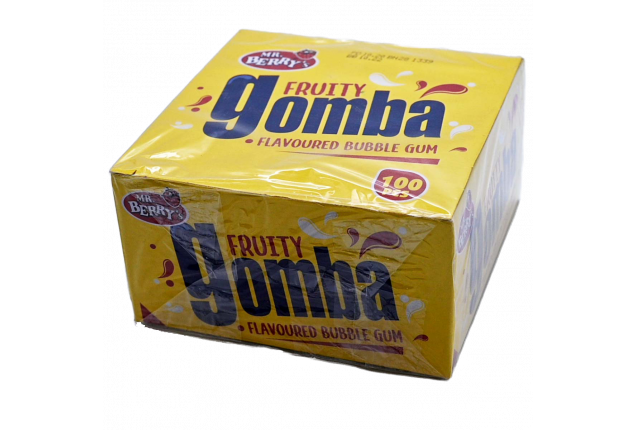 GOMBA Fruity bubble gum (100 Pieces) x 20