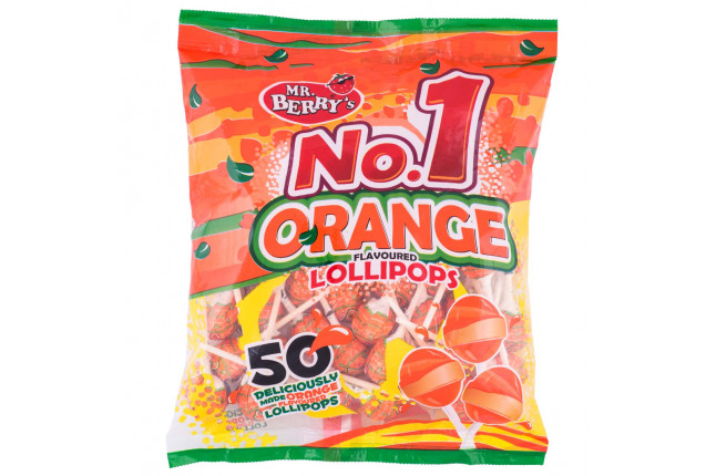 NO. 1 Orange Flavoured Lollipops (50 Pieces) x 20