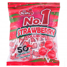 NO. 1 Strawberry Flavoured Lollipops (50 Pieces) x 20