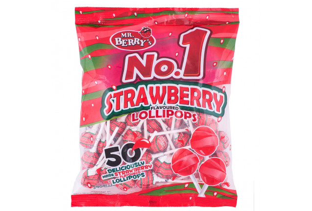 NO. 1 Strawberry Flavoured Lollipops (50 Pieces) x 20