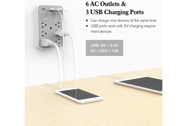 Huntkey 6 AC Outlets Surge Protector x 30