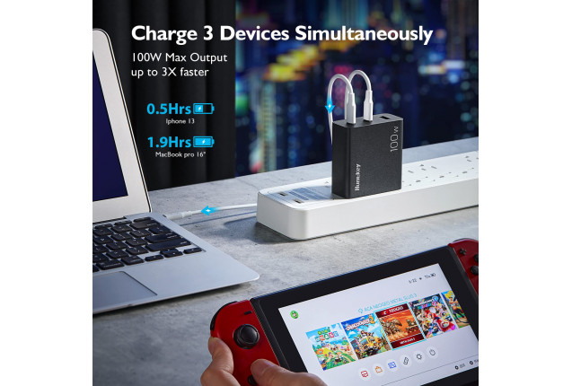 100W USB C Charger, Huntkey MacBook Pro GaN Charge x 30
