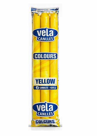 Vela Yellow Candle (420g) x 12