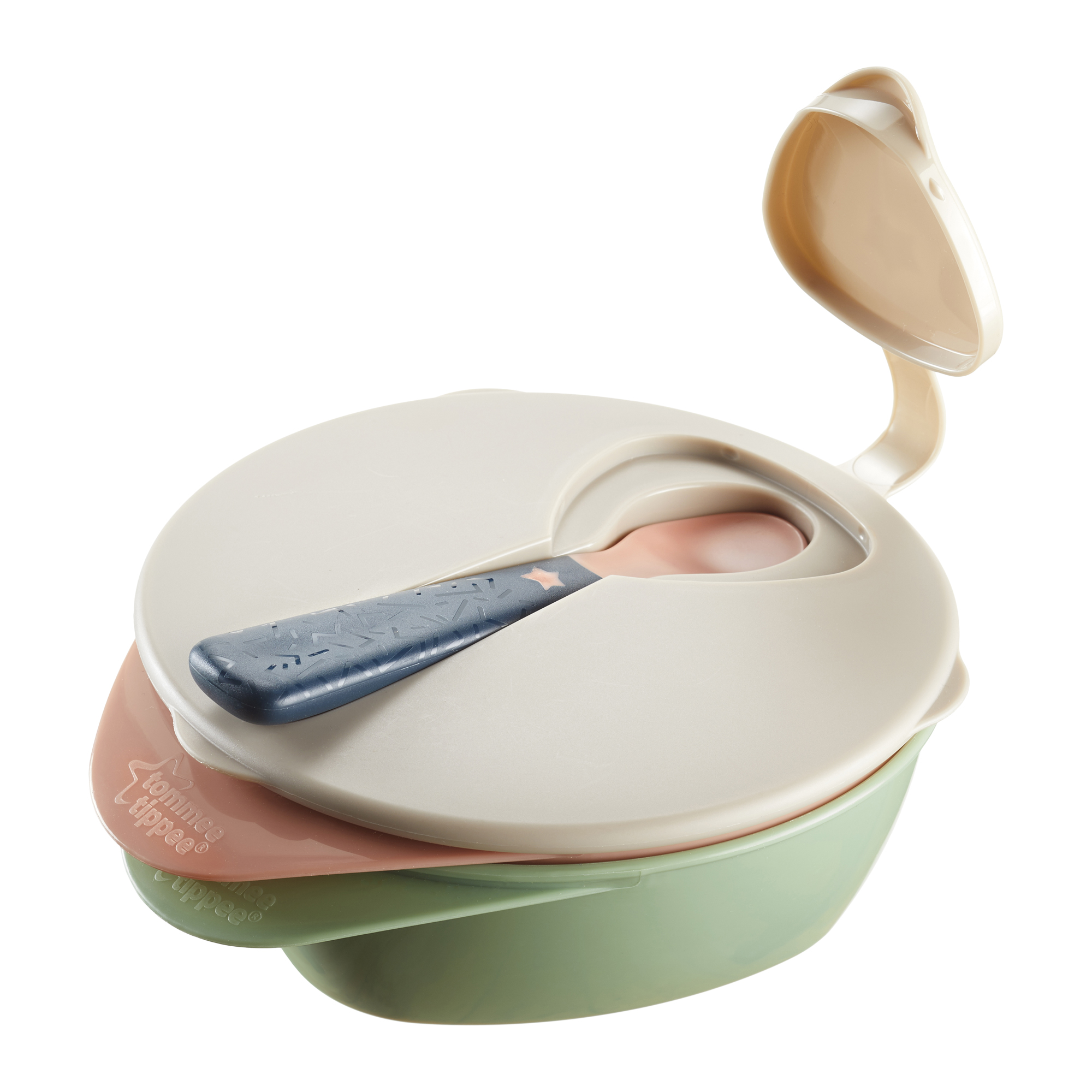 WEANING BABY EASY SCOOP WEANING BOWLS WITH LIDS x 2