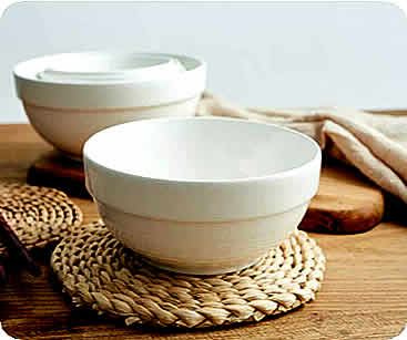 4 inch Rimmed Ceramic Bowl - M
