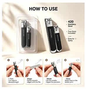 Two-Size Black Nail Clipper Se