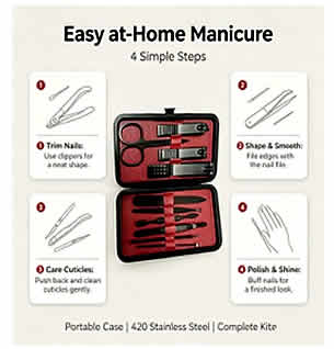 Complete Manicure Set - Red Ca