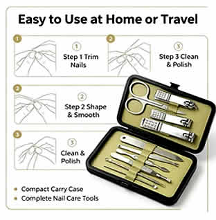 Travel Manicure Set - Gold Cas