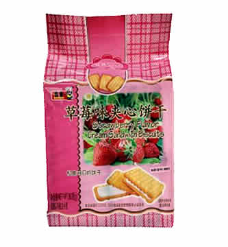 Strawberry Flavor Cream Sandwi