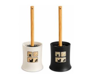 Bamboo Handle Toilet Brush Set