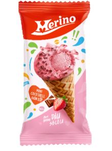 Merino Super Teen Ice Cream Cone Strawberry Chocolate (60g) x 25 1